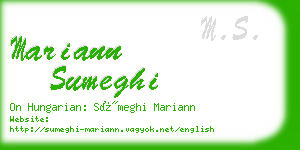 mariann sumeghi business card